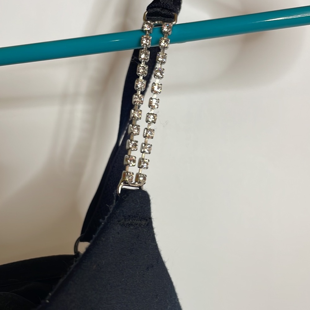 Black Rhinestone Detail Bra VS - Picture 7 of 11